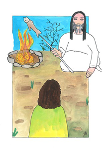 Zjevení učedníkům v Galileji - jídlo