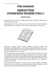 Trůn moudrosti - Nedělní čtení liturgického mezidobí cyklu C