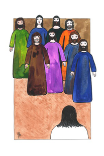 Zjevení učedníkům v Jeruzalémě - Ježíš stojí uprostřed nich